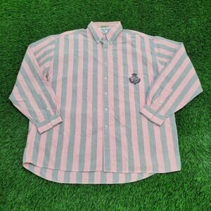 Vintage 90s Aeropostale Poplin Button Shirt XL 26x31 Baggy Stripes